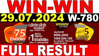 KERALA LOTTERY WINWIN W780  LIVE LOTTERY RESULT TODAY 29072024  KERALA LOTTERY LIVE RESULT [upl. by Milon]