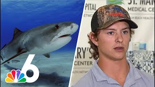 ‘I ended up in a shark den Bahamas shark bite survivor speaks [upl. by Ahsoj]