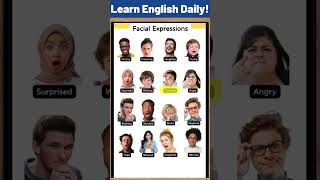 Facial Expressions Vocabulary englishwords englishvocabularylearner englishtips [upl. by Sisi]