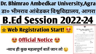 BEd Web Registration Agra University  Dbrau BEd Web Registration Session 202224  InfohubASD [upl. by Laleb]