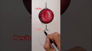 How to Draw a Christmas Ball ✍️✨🎄  Acrylics vs Pencils 🎨 What’s your Fav 🤔 art hack [upl. by Eelatsyrc134]