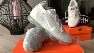 Nike Air VAPORMAX FK 2021 quotPURE PLATINUMquot  2022 WhitePure PlatinumCollectionPart 326 [upl. by Aicen117]