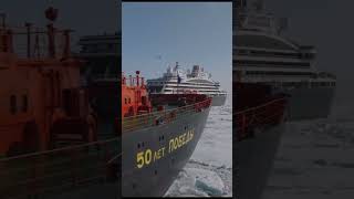 Russian Icebreaker Vessel Meets Ponant Le Commandant Charcot Expedition Cruiseship Near North Pole [upl. by Andert]