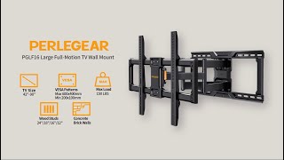 StepByStep Installation Guide for Perlegear PGLF16 Full Motion TV Mount [upl. by Ecirtnahs]