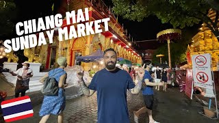 LARGEST Night Market in Thailand 🇹🇭 Chiang Mai Sunday Night Market [upl. by Cassius]