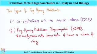 Week 5Lecture 22  Ring Opening Metathesis Part1 [upl. by Byrdie]