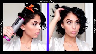 using a wireless automated curling iron on my short hair [upl. by Mast]