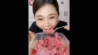 asmr freezer frost ice eating with pomegranate [upl. by Evaleen]