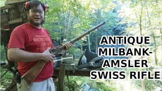 Antique Trapdoor Rifle MilbankAmsler Swiss 41 Rimfire [upl. by Assir665]