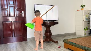 Be careful or your little boy will damage the TV  ANGRY BABY Smashing the TV  Part 2 [upl. by Luanne209]