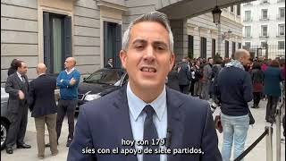 Pablo Zuloaga en la investidura de Pedro Sánchez [upl. by Strep]