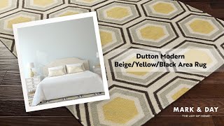 Dutton Modern BeigeYellowBlack Area Rug [upl. by Andaira]