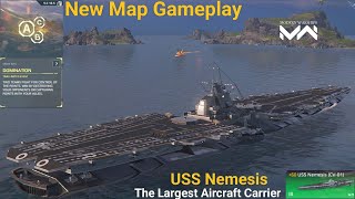 USS Nemesis  largest aircraft carrier action in new map  Modern Warships [upl. by Anohs445]