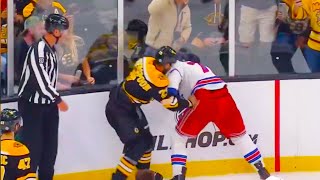 Mark Kastelic vs Victor Mancini Brennan Othmann vs Parker Wotherspoon Fight  Rangers vs Bruins [upl. by Corliss]