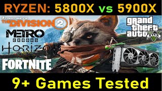 Ryzen 7 5800X vs Ryzen 9 5900X Gameplay Benchmarks AMD RX 6800XT Test in 7 Games [upl. by Hamford171]