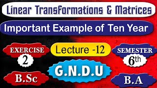 Important Question Of Ten Year Linear Transformation and Matrices bsc GNDU sem 6th Math [upl. by Keheley970]