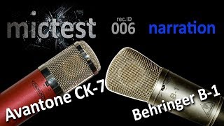 Avantone CK7 vs Behringer B1  Narration m  recID 006 [upl. by Adanar]