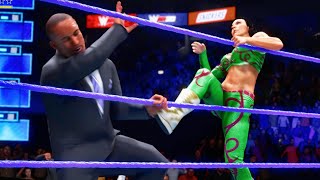 WWE 2K20 Cassie Lee Peyton Royce vs Byron Saxton Intergender Wrestling [upl. by Chad]