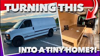 We’re Building a Tiny Home Van Conversion GMC Savana 3500 12 [upl. by Ohcirej198]