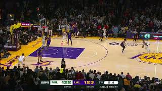 Spencer Dinwiddie blocks Damian Lillard to secure Lakers Win [upl. by Hsreh]