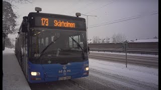 Sweden Stockholm bus 173 ride from Norra Sköndal to Hökarängen subway station [upl. by Teiv]