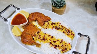 How to make Barberry Rice with ChickenZereshk Polo recipeso DELICIOUS💯 [upl. by Meredith617]