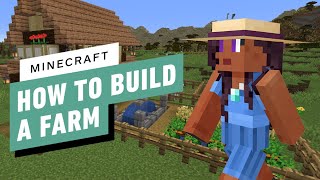 Minecraft How to Build a Farm for Food [upl. by Ahsilyt790]