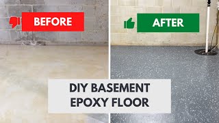 DIY Epoxy Basement Floor  Step By Step [upl. by Ahsyt]