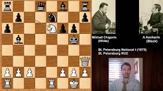 Mikhail Chigorin vs Andreas Ascharin  St Petersburg 1875 [upl. by Irakab534]