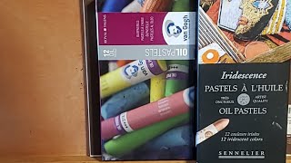 Comparing Oil Pastels Professional Sennelier x Student van Gogh Grade [upl. by Inaej]