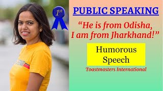 Kriti Prajapati  Winning Speech  Toastmasters Humorous Contest [upl. by Deelaw]