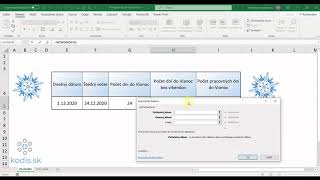 Počítadlo dní do Vianoc v Exceli [upl. by Nahtal]