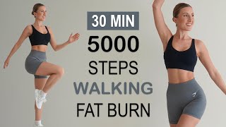 5000 STEPS IN 30 Min  Walking FAT BURN Workout to the BEAT Super Fun No Repeat No Jumping [upl. by Adrian]