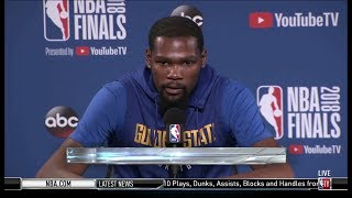 Kevin Durant Interview  Game 1 Preview  Warriors vs Cavaliers  2018 NBA Finals [upl. by Llerrut10]