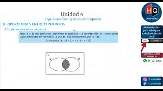 UNIDAD 04  TEORIA DE CONJUNTOS  INTRODUCCION A LA MATEMATICA  FCE  UNC [upl. by Adrahs]