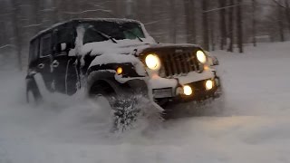 Deep Snow Thrashing  Jeep Wrangler JK [upl. by Ayle]