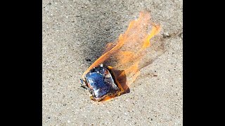 Lithium Battery Puncture Fire [upl. by Naga]