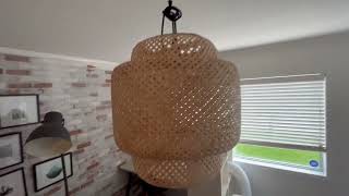 Bamboo Pendant Light Review  Handmade Weave Hanging Lighting Fixture [upl. by Ynaffad]