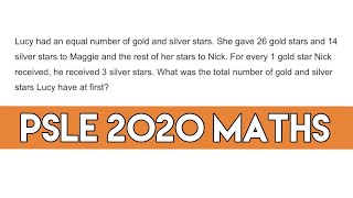 2020 PSLE Math Question [upl. by Enwahs]