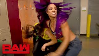 Bayley and Sasha Banks brawl backstage Raw March 26 2018 [upl. by Maisey495]