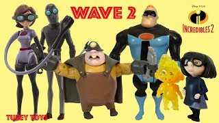 Incredibles 2 Movie Toys Huge Haul WAVE 2 Poseable Action Figures Full Set Jakks Pacific Tubey Toys [upl. by Cartan]