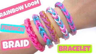 Rainbow Loom Bracelet French Braid without Loom using 2 Pencils [upl. by Gillie]