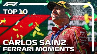 Carlos Sainzs Top 10 Ferrari Moments [upl. by Kerad]