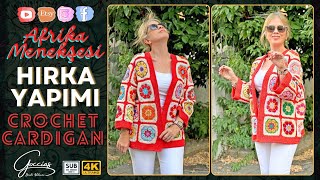 AFRİKA MENEKŞESİ HIRKA YAPIMI CROCHET CARDIGAN DIY SUB [upl. by Penn]