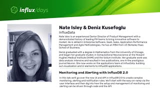 Nate amp Deniz InfluxData  Monitoring amp Alerting with InfluxDB 20  InfluxDays SF 2019 [upl. by Naujek]