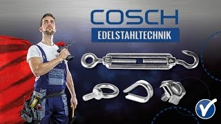 COSCH Edelstahltechnik  Montage Spannschloss Kausche Ringschraube SimplexClip [upl. by Leirza]