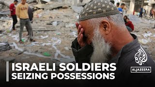 Israeli soldiers looting spree troops seize Palestinian belongings [upl. by Tasiana]