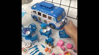 Pretend Dollhouse Family Picnic Furniture Doll Play Forest Animal Car Bus Set Little Critters Home [upl. by Suinuj262]