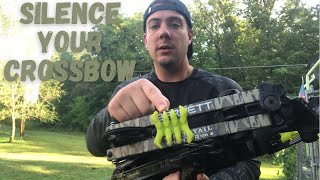 How to make your crossbow quieter  DIY limb dampeners for 10 slomotion noise comparison [upl. by Yentiw]