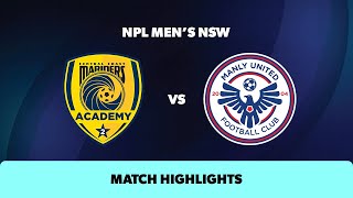 NPL Mens NSW Round 6 Highlights – Central Coast Mariners v Manly United [upl. by Grory]